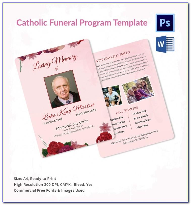 Free Editable Catholic Funeral Program Template Pdf