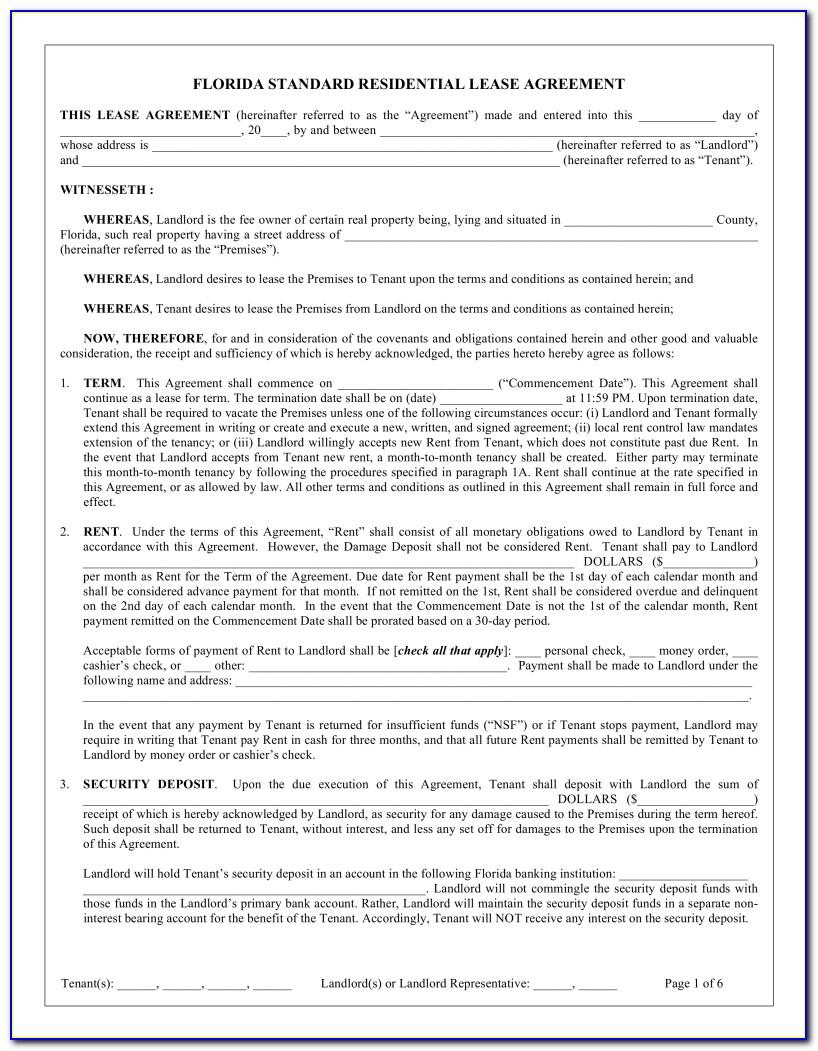 Free Florida Lease Agreement Template