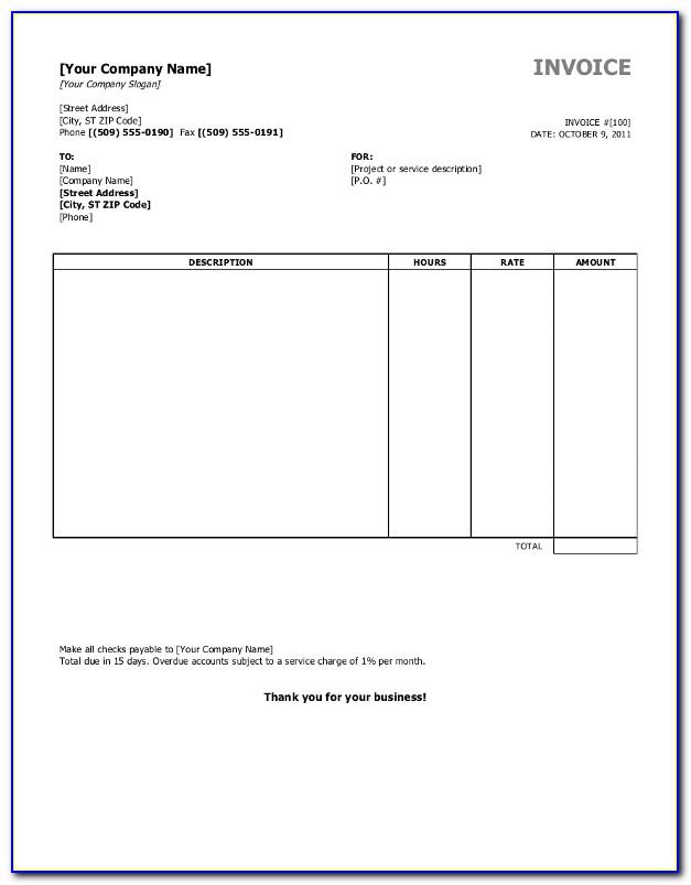 Free Ms Office Invoice Template
