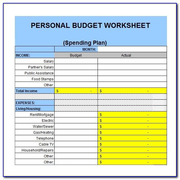 Free Personal Budget Template Pdf