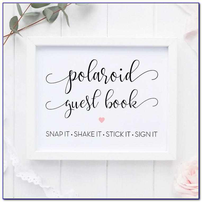 Free Printable Polaroid Guest Book Sign Template