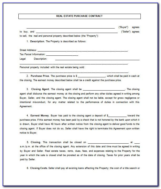 Free Real Estate Sales Contract Template