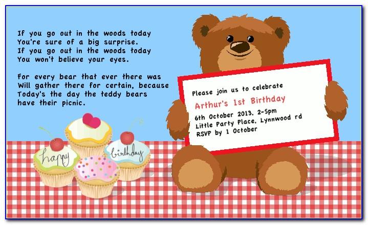 Free Teddy Bear Party Invitations Templates