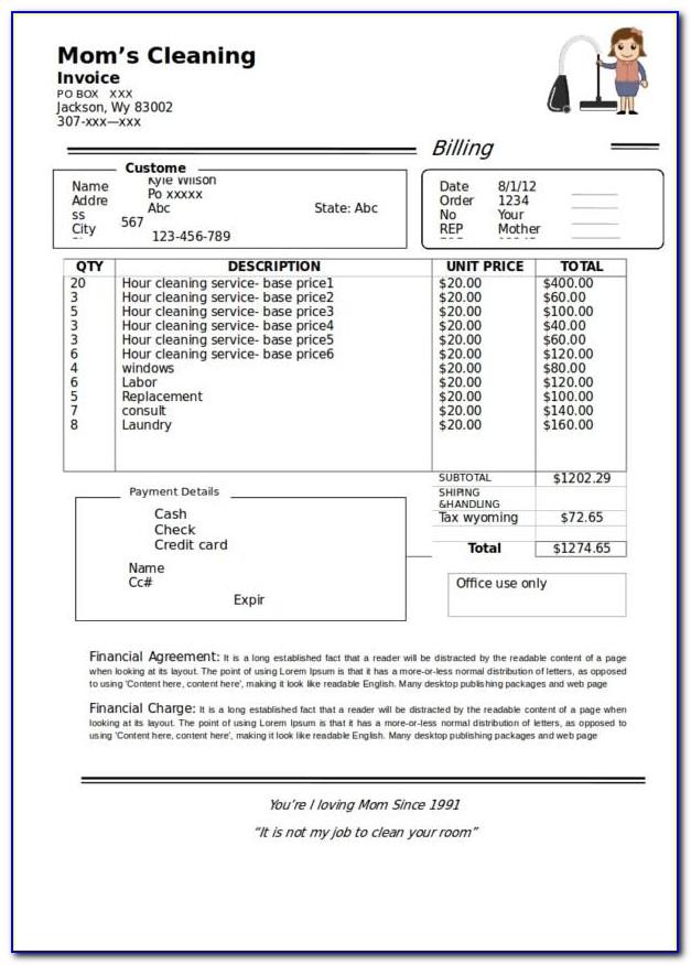 House Cleaning Service Invoice Template