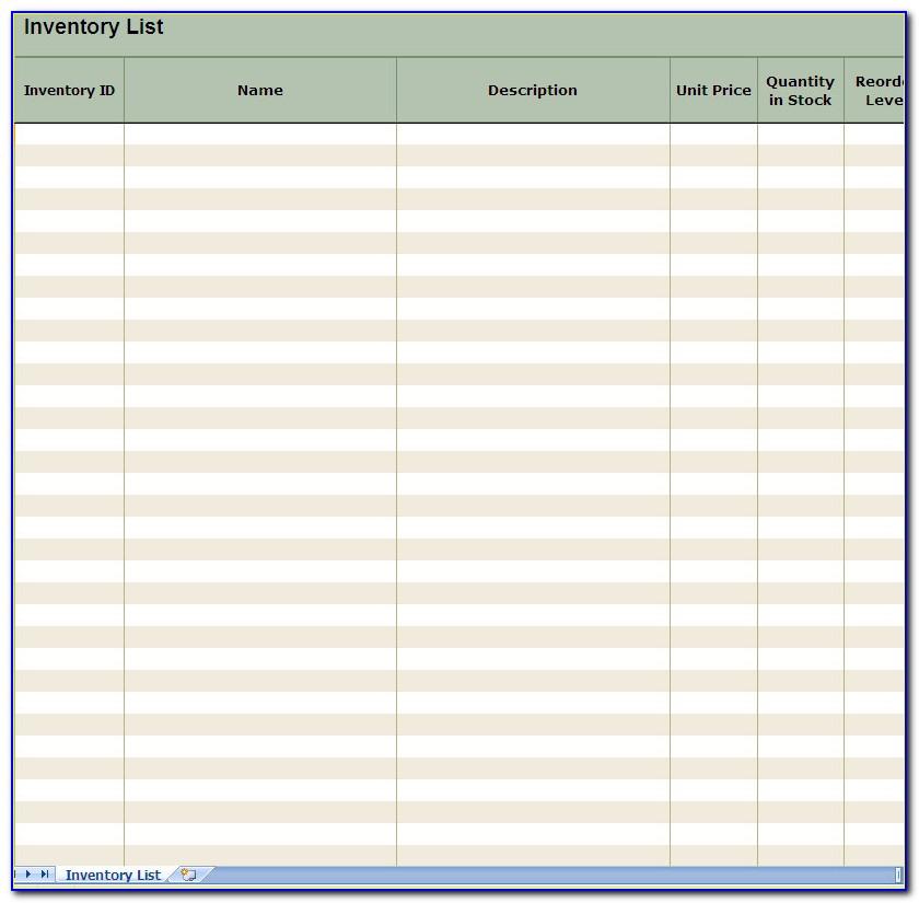 Inventory Management Excel Spreadsheet Template