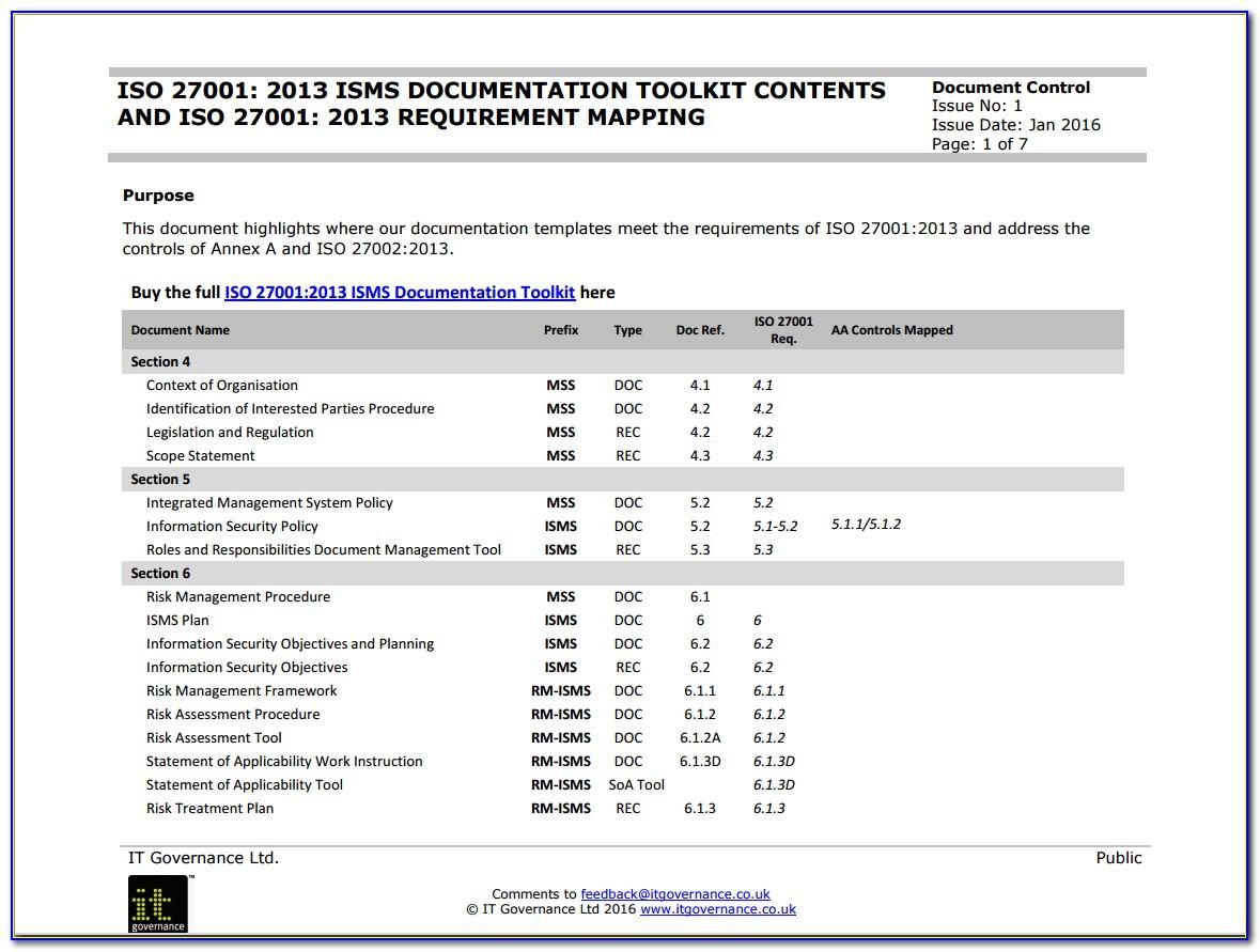 Iso 27001 Information Security Policy Template Free
