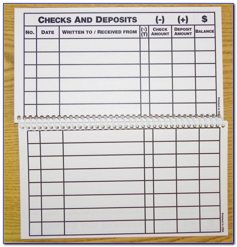 Large Print Checkbook Register Template