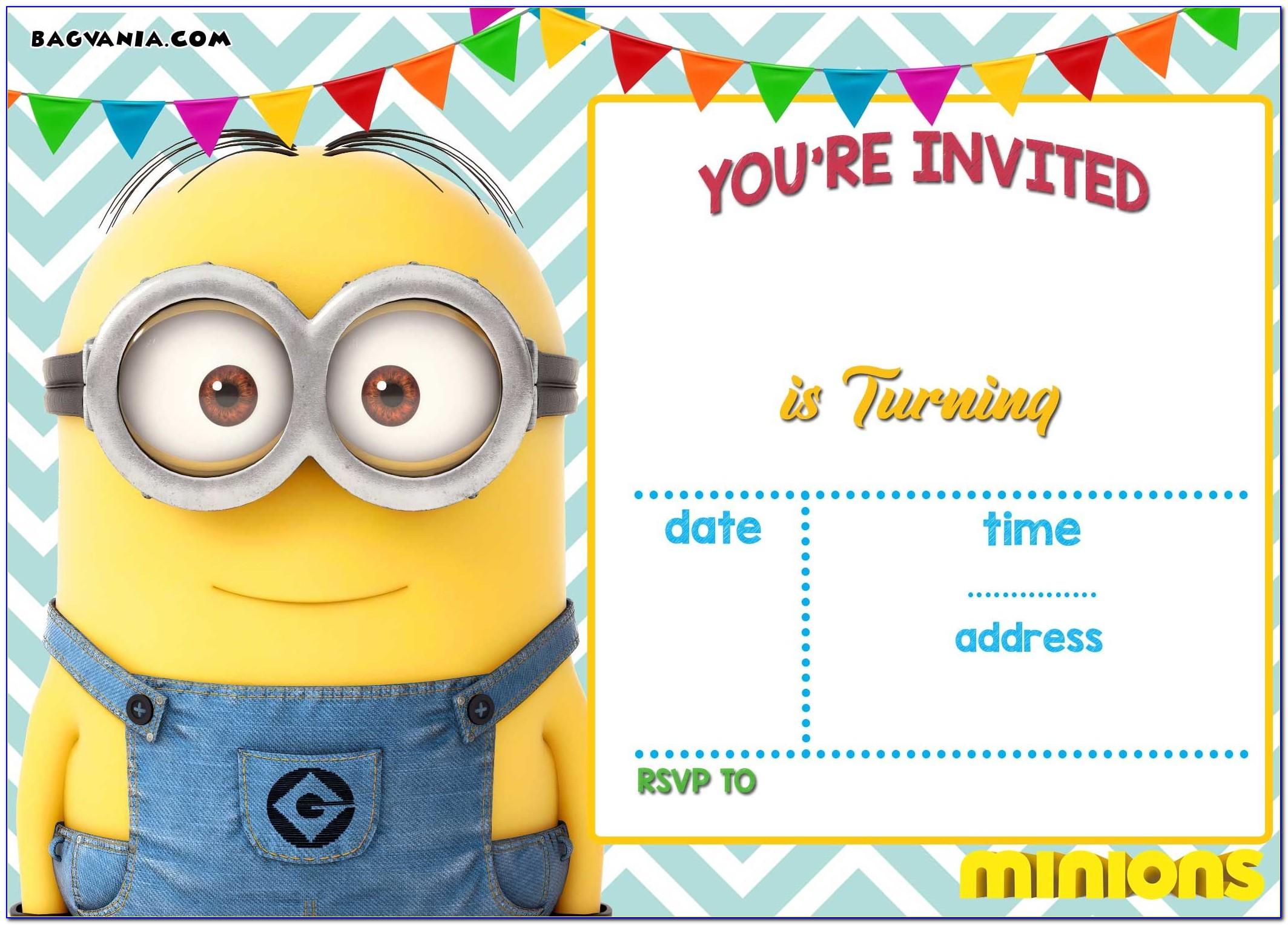 Minion Birthday Invitations Templates Free