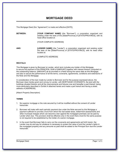 Mortgage Deed Template