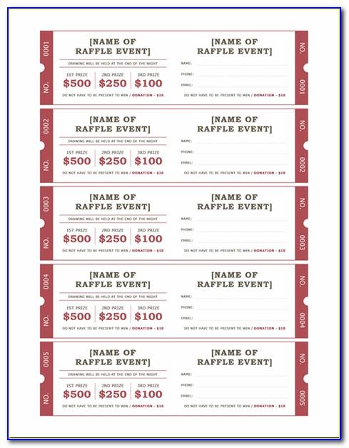 Numbered Raffle Tickets Template