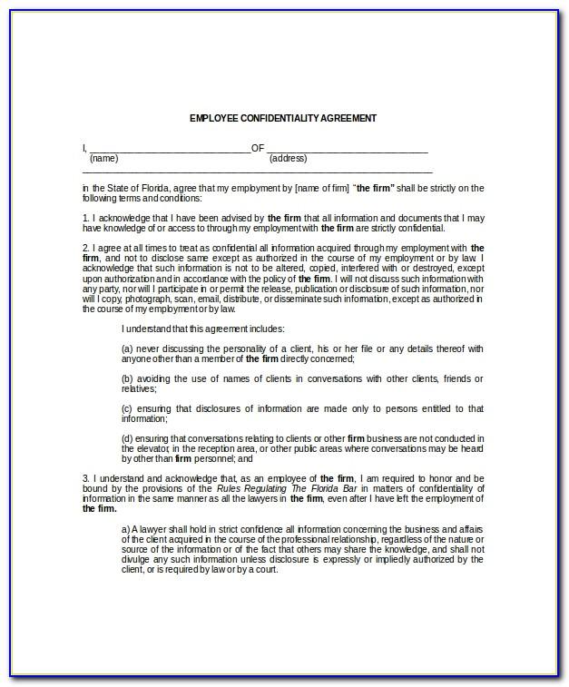 Office Employee Confidentiality Agreement Template