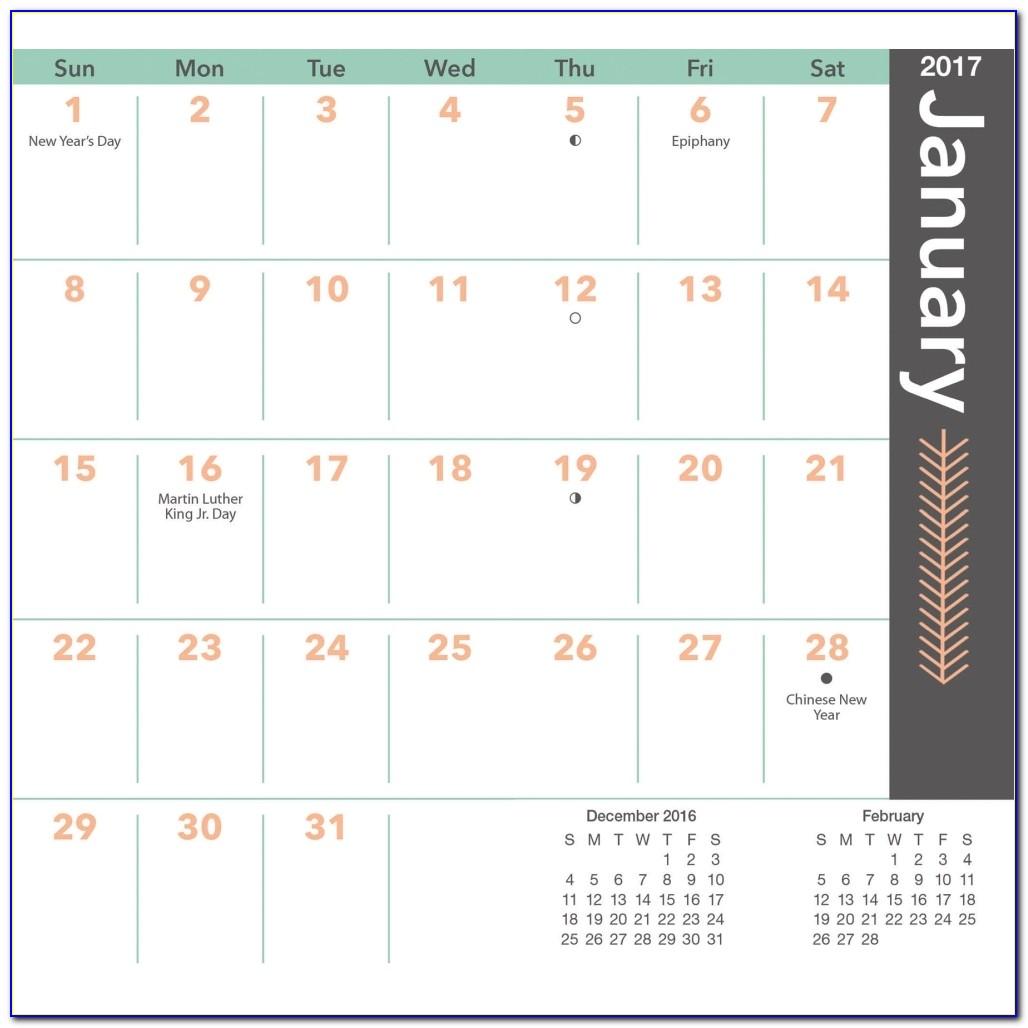 Pocket Calendar Template 2017