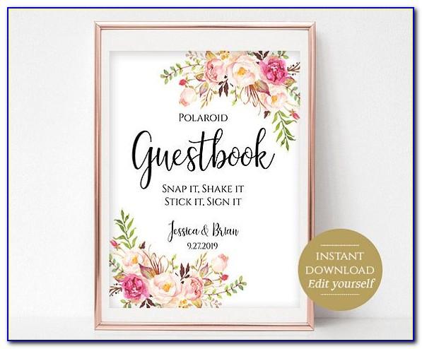 Polaroid Guest Book Sign Free Template