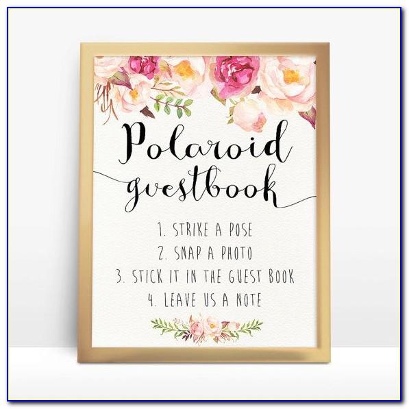 Polaroid Guest Book Sign Template