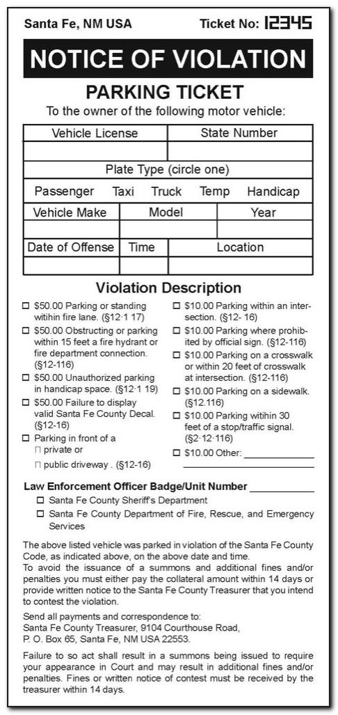 Printable Police Ticket Template
