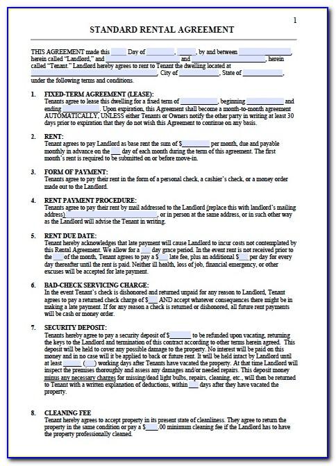 Printable Residential Lease Agreement Template