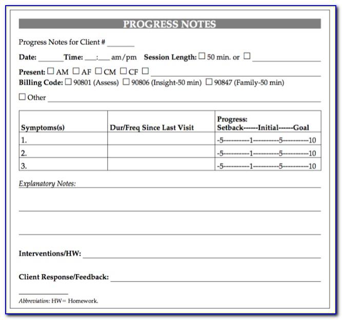 Progress Notes Examples Counseling