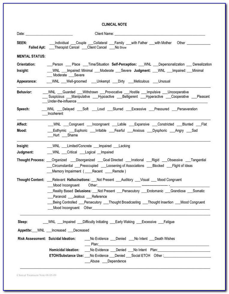 Progress Notes Template Speech Therapy
