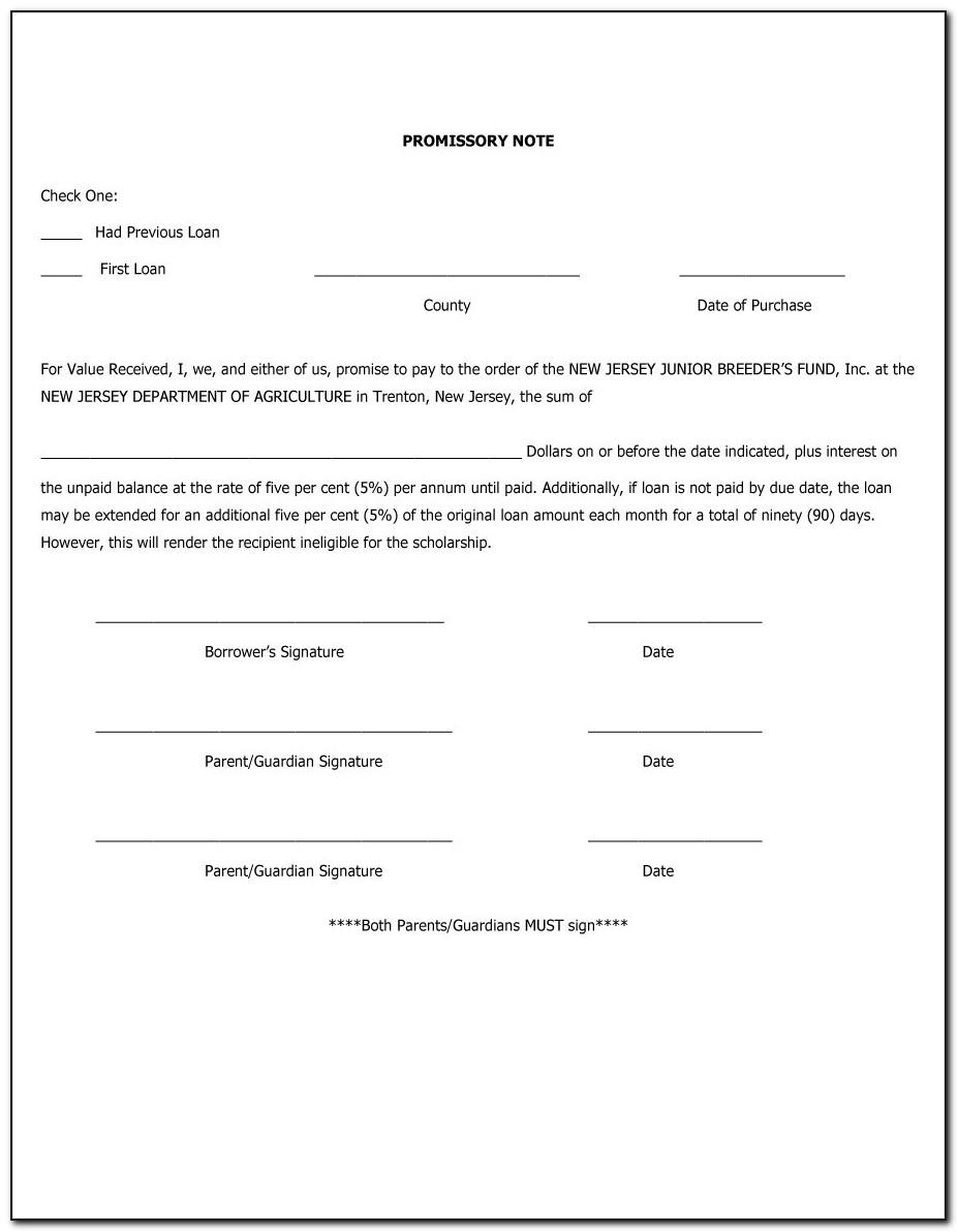 Promissory Note Template Word 2007