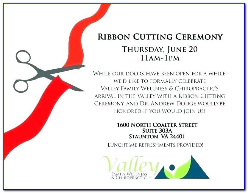 Ribbon Cutting Ceremony Invitation Sample
