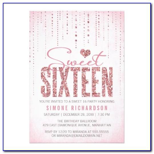 Sweet Sixteen Party Invitations Templates