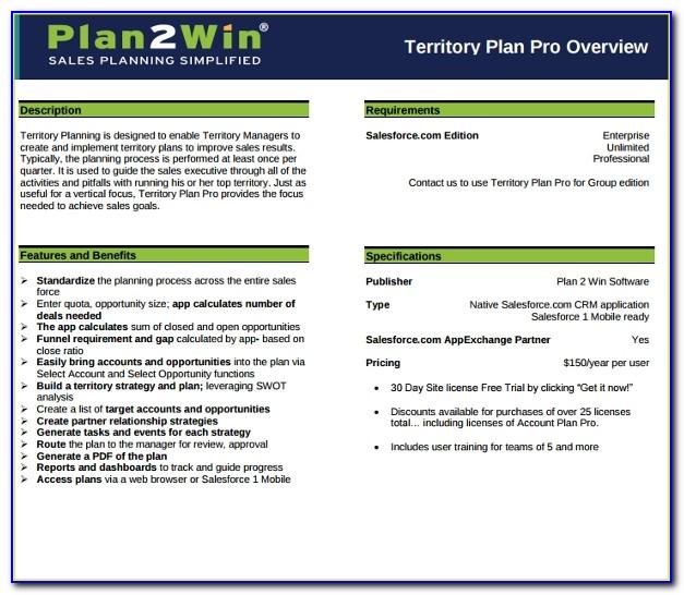 Territory Sales Plan Example