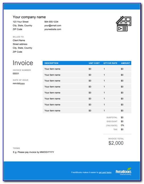 Video Production Invoice Template Free