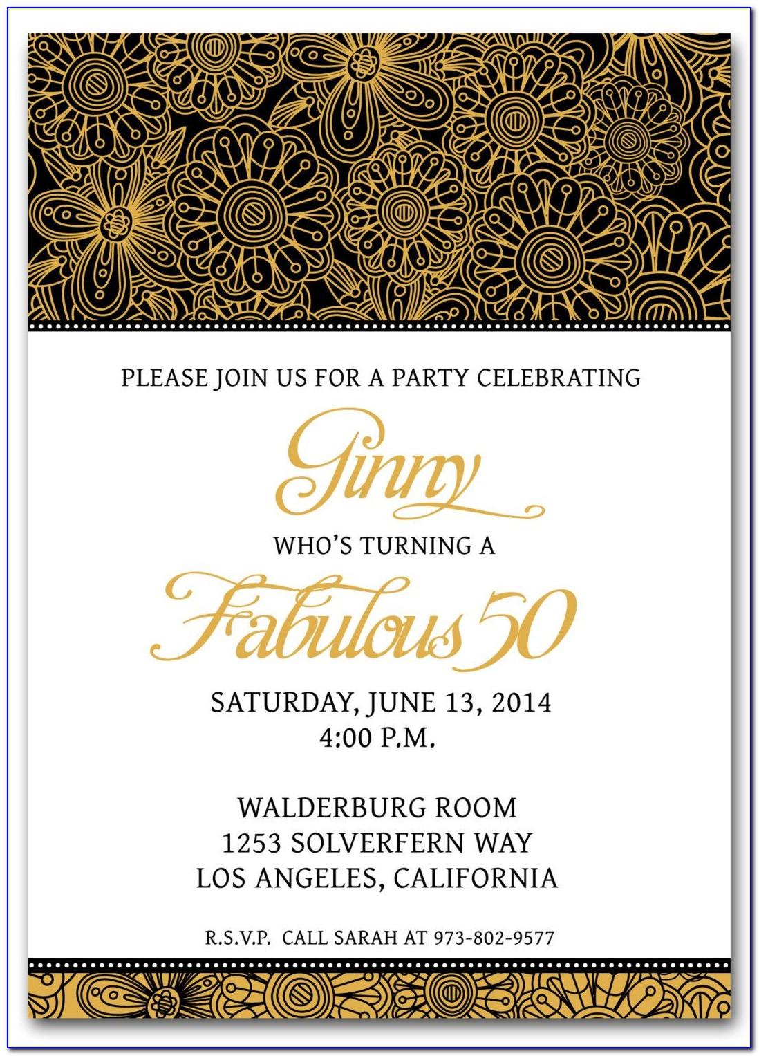 50th Wedding Anniversary Invitation Template