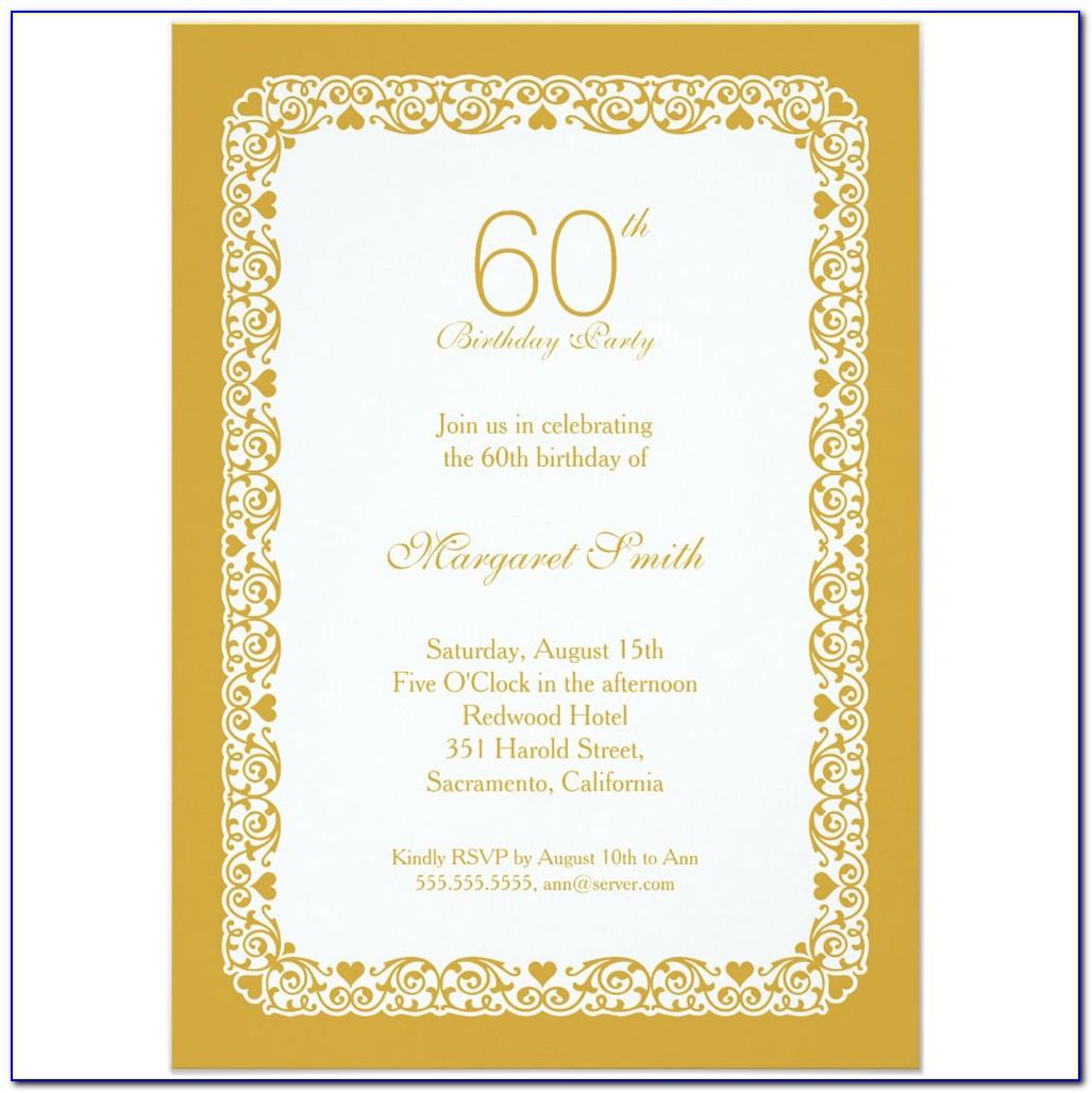 60th Anniversary Party Invitation Template