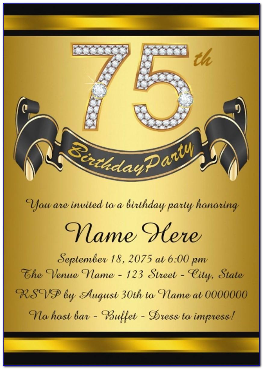 75th Birthday Invitation Templates Free