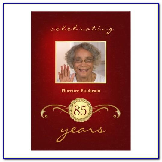 85th Birthday Party Invitations Templates