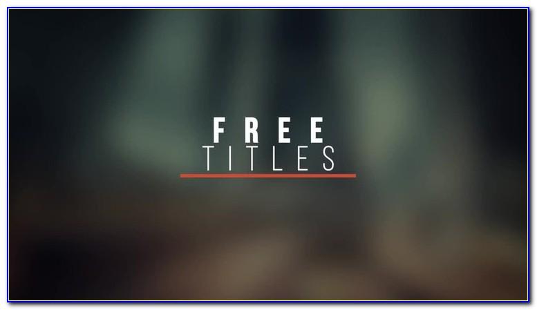 After Effects Templates Titles Free