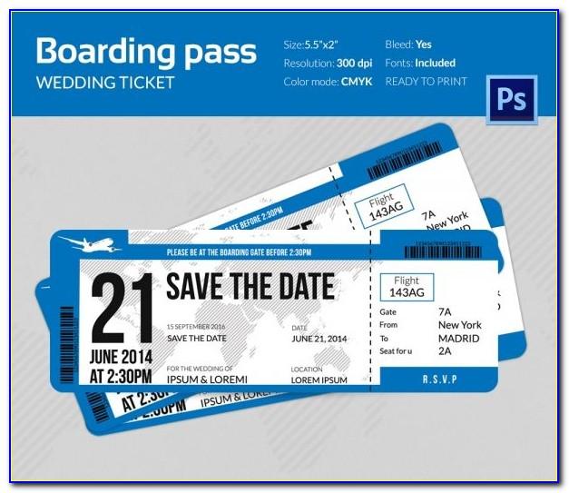 Airline Ticket Invitation Template Free