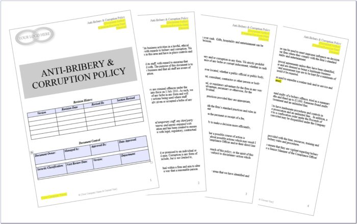 Anti Bribery And Corruption Policy Template Doc