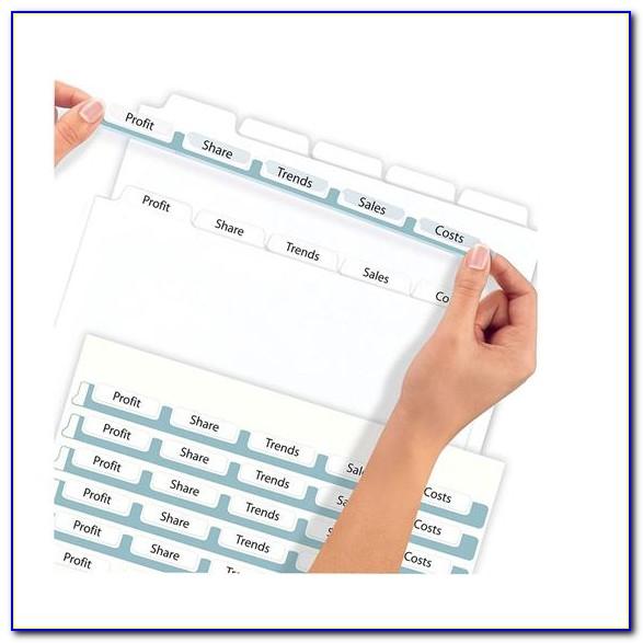 Avery Clear Label Dividers 5 Tab Template 11446