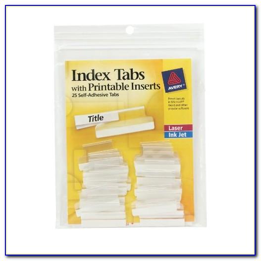 Avery Index Tabs With Printable Inserts Template