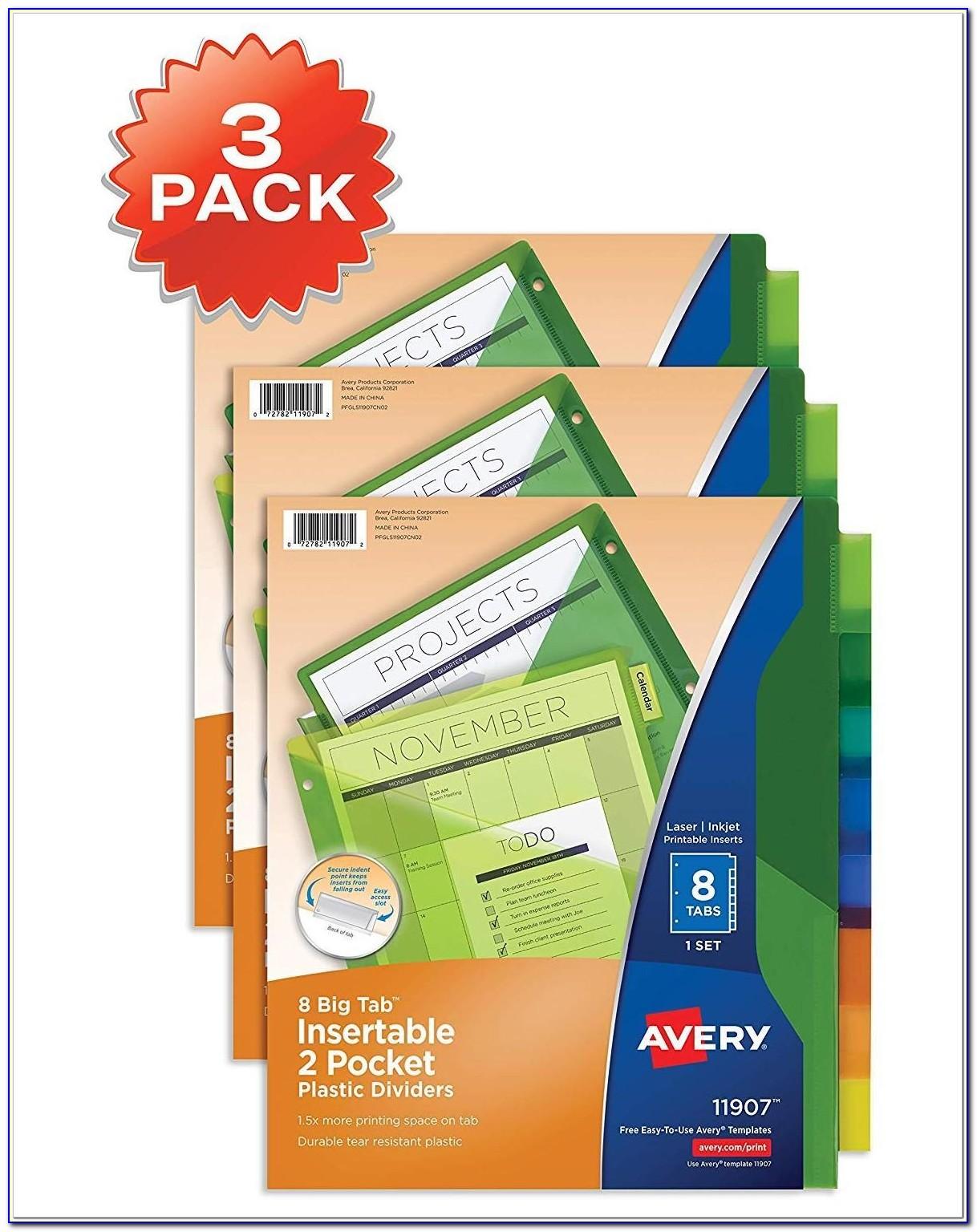 Avery Insertable Dividers 11900 Template