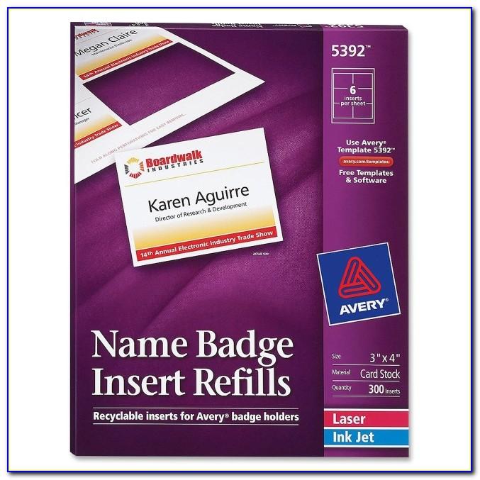 Avery Templates Name Badges 5395