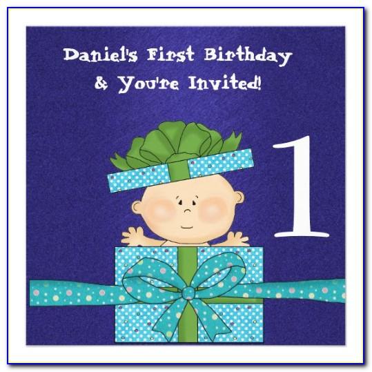 Baby Boy Birthday Invitation Card Template