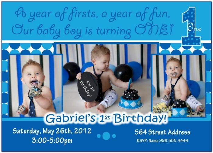 Baby Boy Birthday Invitation Template