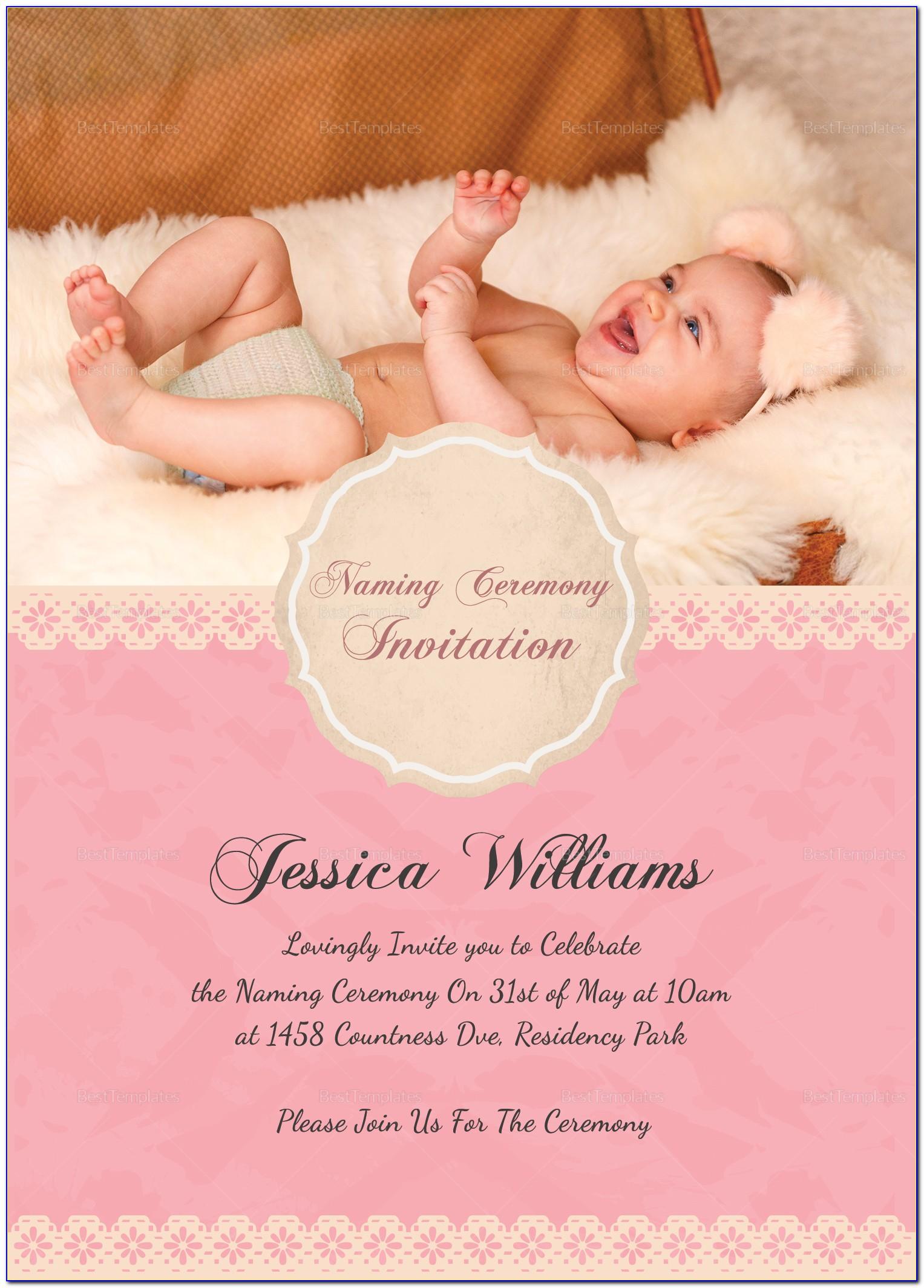 Baby Naming Ceremony Invitation Template Download