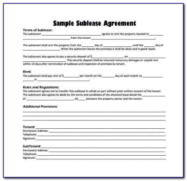 Basic Sublease Agreement Template