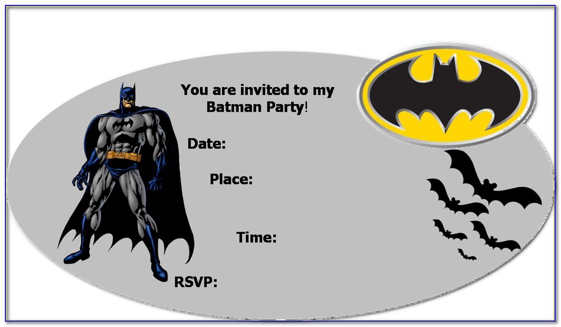 Batman Birthday Invitations Templates