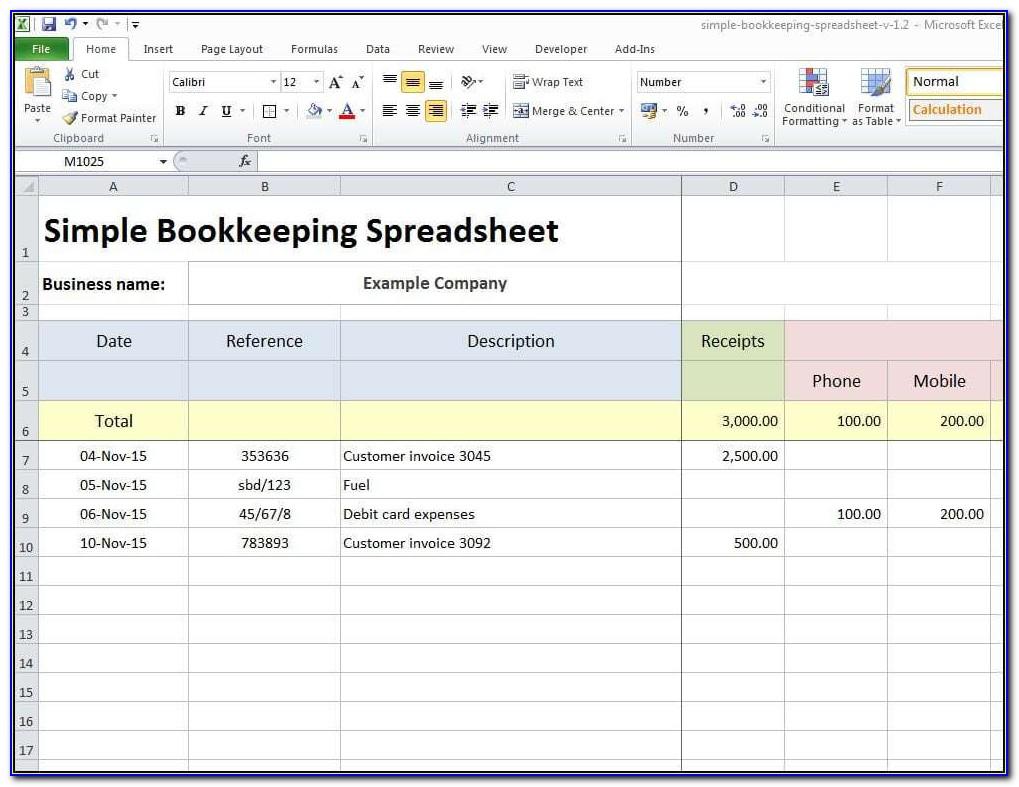 Bookkeeping Excel Spreadsheets Free Download Uk