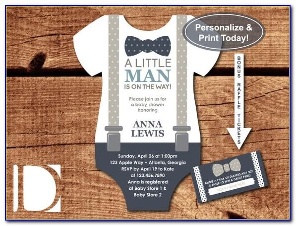Bow Tie Baby Shower Invitation Template