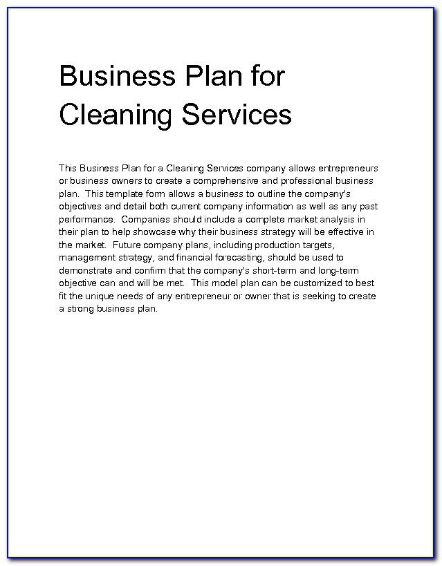 Cleaning Services Business Plan Template