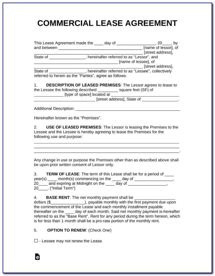 Commercial Lease Agreement Template Free Uk