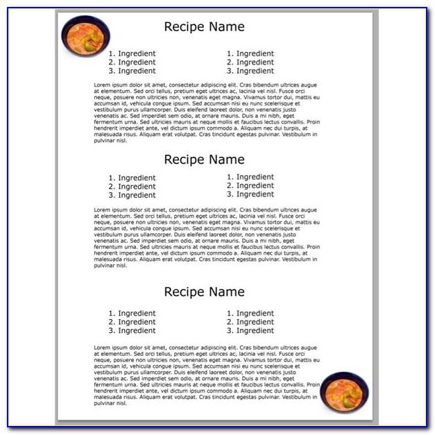 Cookbook Recipe Templates