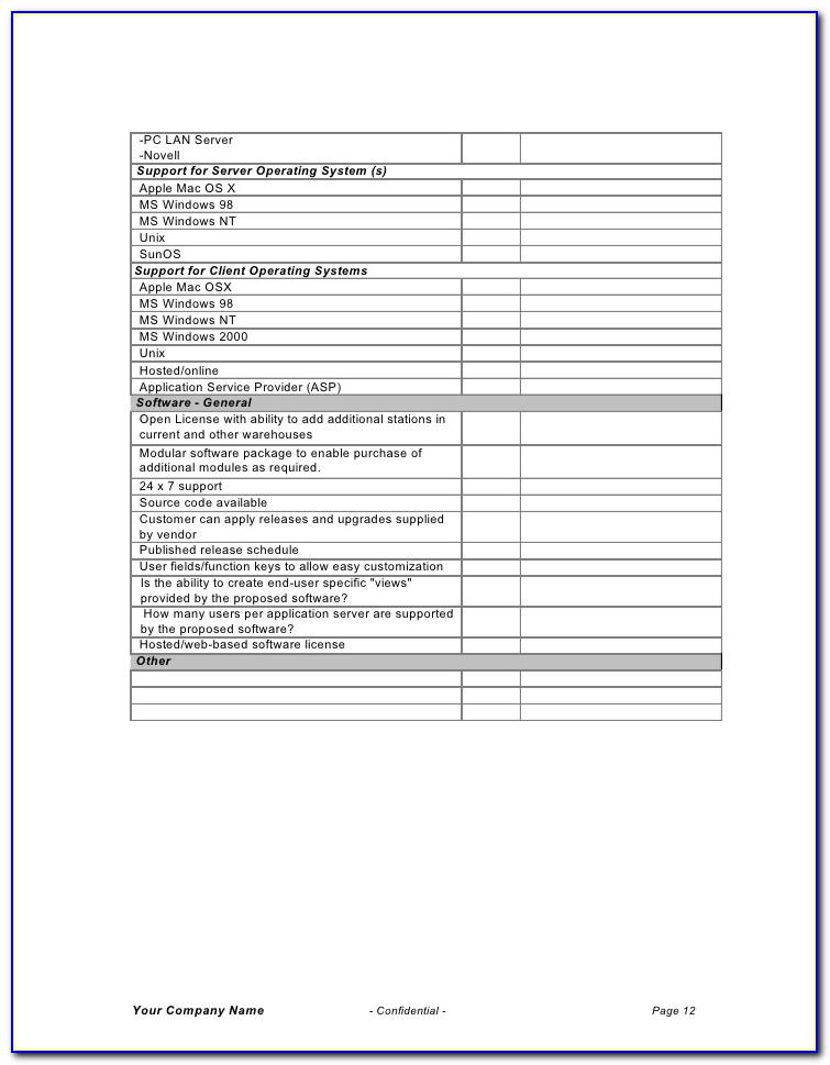 Crm Software Selection Rfp Template