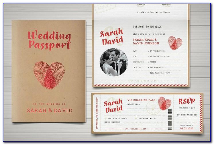 Diy Passport Wedding Invitations Template